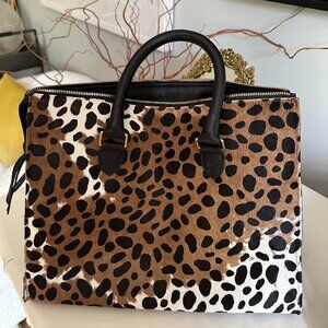 Clare V leopard pony hair print doctor bag *LIKE NEW*